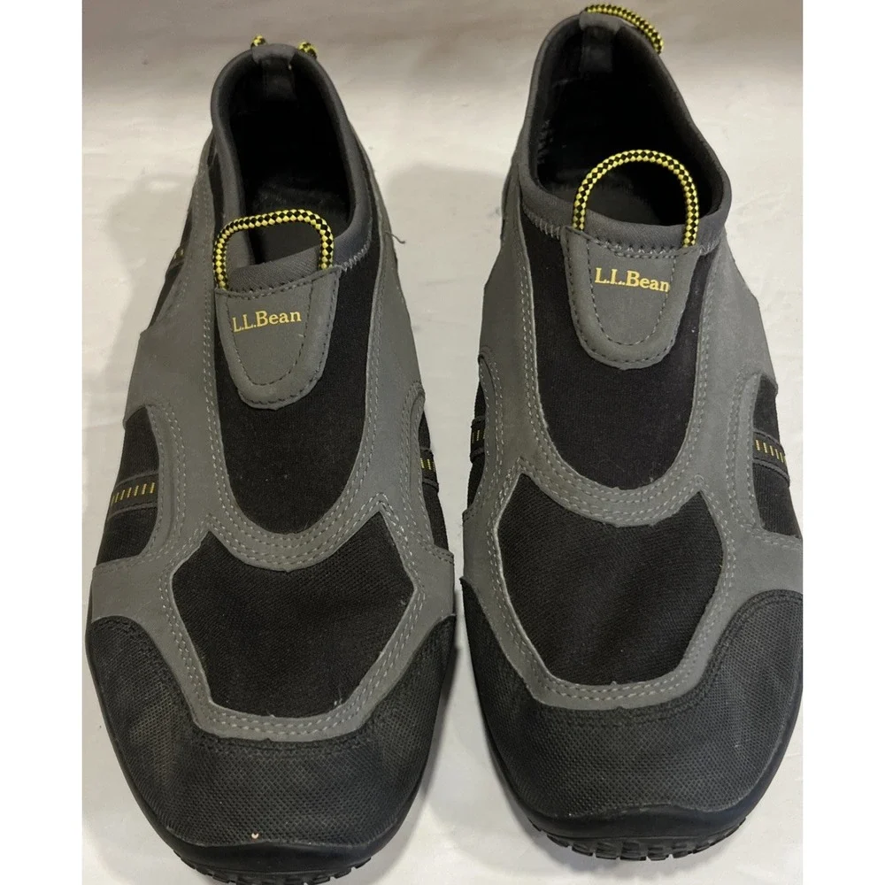 LL Bean Men's Slip On Water‎ Shoes 0BBD4 Gray Black Size 9.5